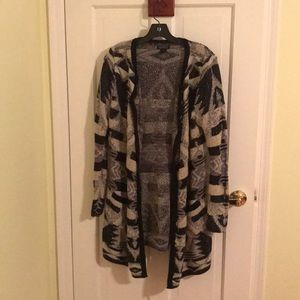Printed open sweater (long)